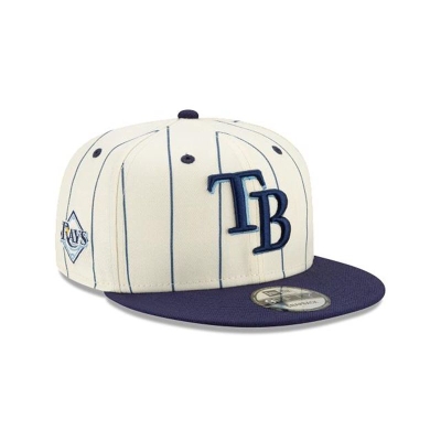 Tampa Bay Rays Gorra | New Era MLB Pinstripe 9fifty Snapback Cap Mexico - Blancos